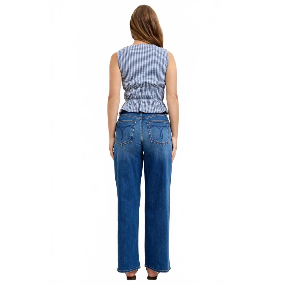NEW JUDY BLUE high waist wilhelmena baggy fit jeans in dark wash - Picture 8 of 9